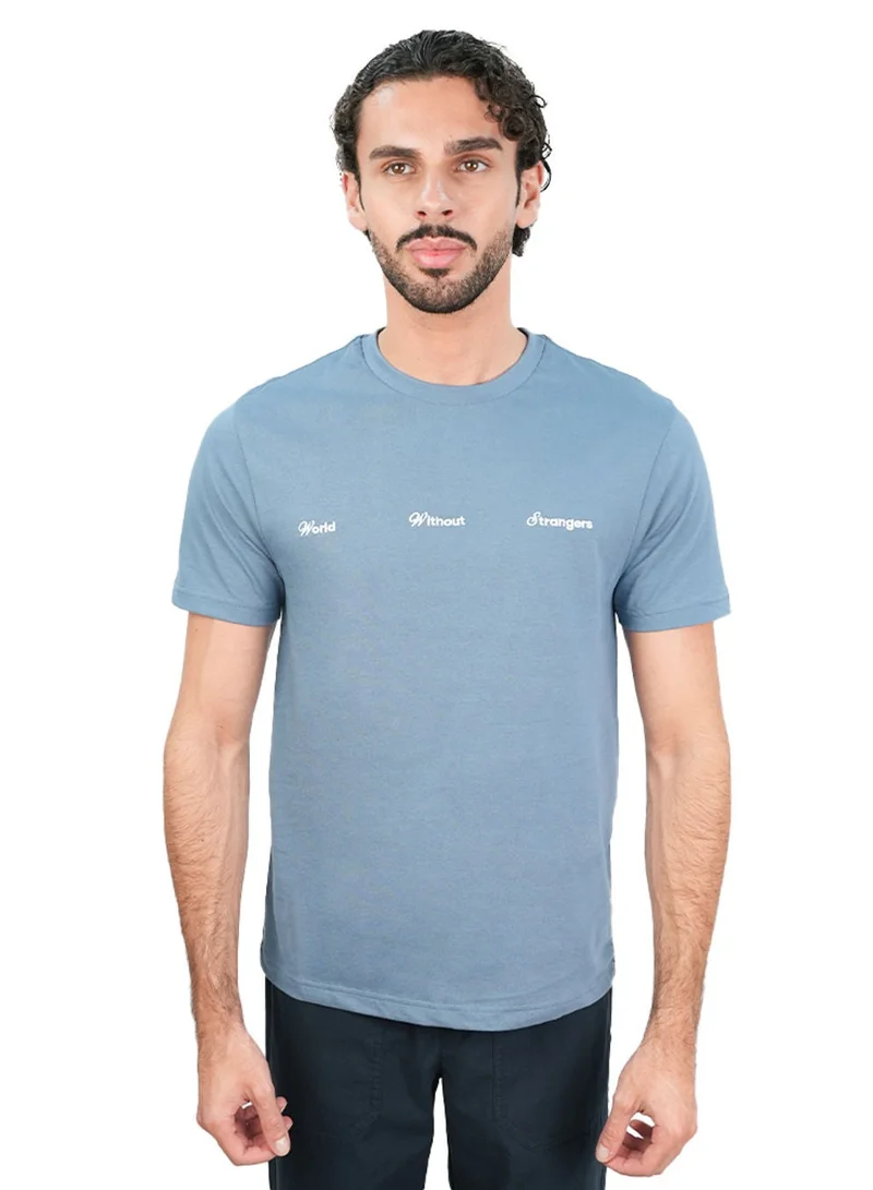 جيوردانو Men’s Slim Cotton Crew Neck WWS Print Tee