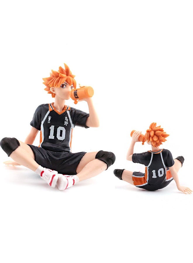 HALAMODO Haikyuu!! Sitting Pose Shoyo Hinata Action Figure Model , Cool Anime Collectible , Trendy Anime Statue Toy, Desktop Decor Figure Model Toy , Office Decor Figure , Car Ornament, Birthday Gift For Kids Boys and Girls, For Commemoration, Collection and Display, Orange/Black/Beige ,10 cm - Image 1