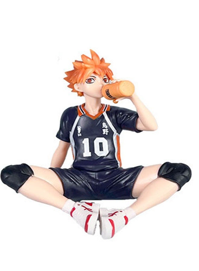HALAMODO Haikyuu!! Sitting Pose Shoyo Hinata Action Figure Model , Cool Anime Collectible , Trendy Anime Statue Toy, Desktop Decor Figure Model Toy , Office Decor Figure , Car Ornament, Birthday Gift For Kids Boys and Girls, For Commemoration, Collection and Display, Orange/Black/Beige ,10 cm - Image 2