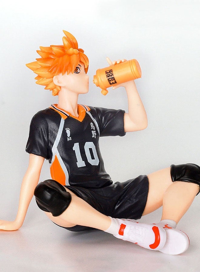HALAMODO Haikyuu!! Sitting Pose Shoyo Hinata Action Figure Model , Cool Anime Collectible , Trendy Anime Statue Toy, Desktop Decor Figure Model Toy , Office Decor Figure , Car Ornament, Birthday Gift For Kids Boys and Girls, For Commemoration, Collection and Display, Orange/Black/Beige ,10 cm - Image 3
