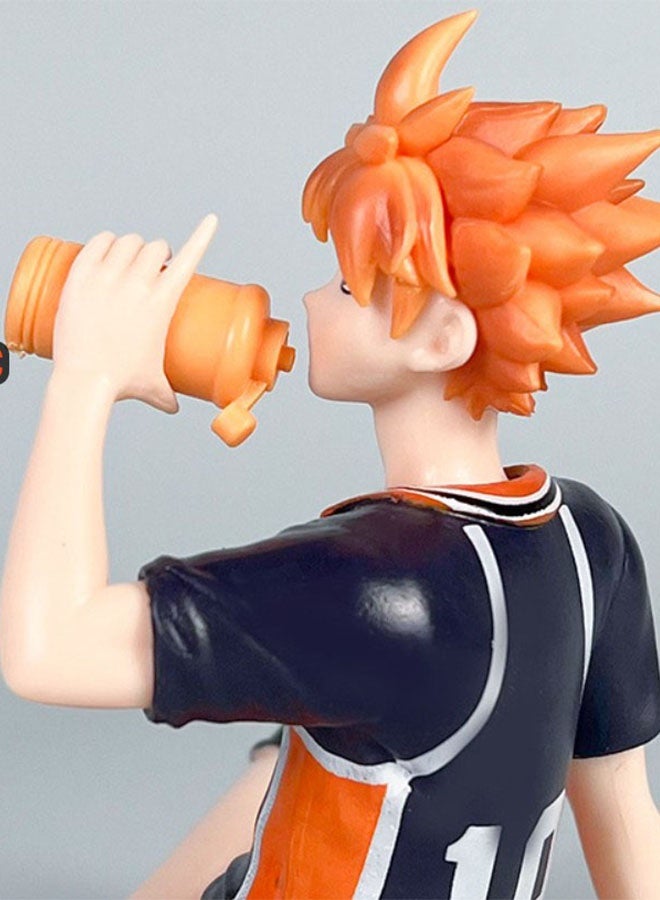 HALAMODO Haikyuu!! Sitting Pose Shoyo Hinata Action Figure Model , Cool Anime Collectible , Trendy Anime Statue Toy, Desktop Decor Figure Model Toy , Office Decor Figure , Car Ornament, Birthday Gift For Kids Boys and Girls, For Commemoration, Collection and Display, Orange/Black/Beige ,10 cm - Image 4