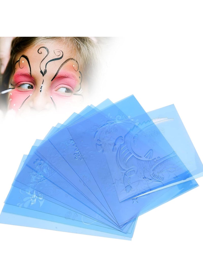 12pcs PET Face Painting Template, Face Paint Stencil, Reusable Face Paint Stencils for Halloween Christmas Party (20 x 12cm per Unit)