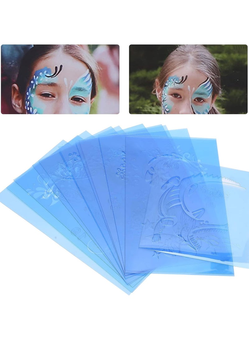 12pcs PET Face Painting Template, Face Paint Stencil, Reusable Face Paint Stencils for Halloween Christmas Party (20 x 12cm per Unit)