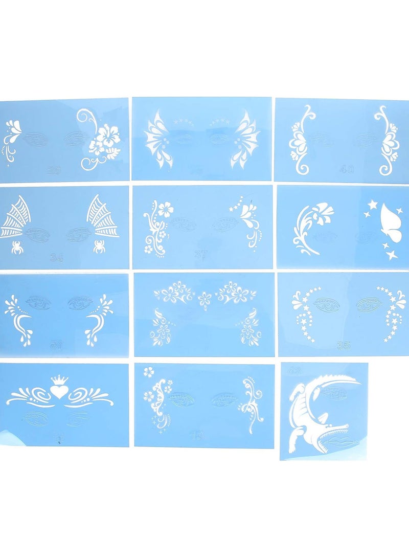 12pcs PET Face Painting Template, Face Paint Stencil, Reusable Face Paint Stencils for Halloween Christmas Party (20 x 12cm per Unit)