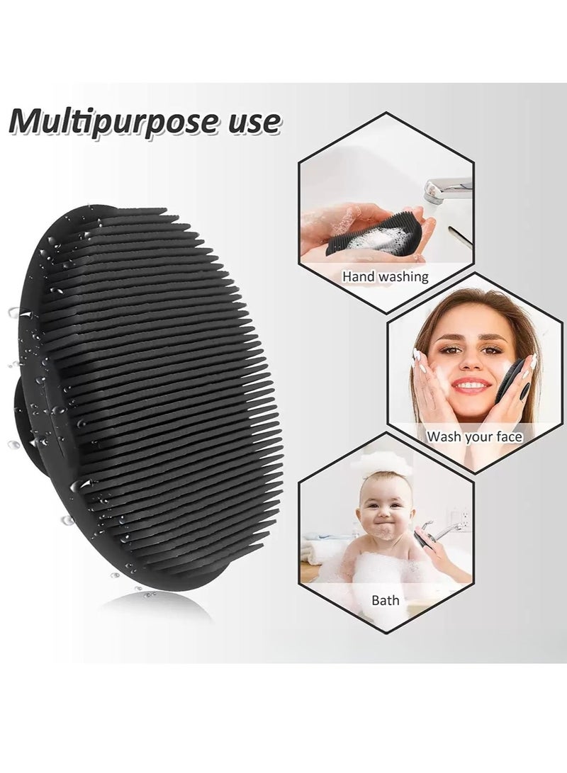Loquat Shampoo Body Brush, Silicone Exfoliating Body Scrubber for Use in Shower, Premium Silicone Loofah, Head Scrubber, Scalp Massager, Easy to Clean - Image 2