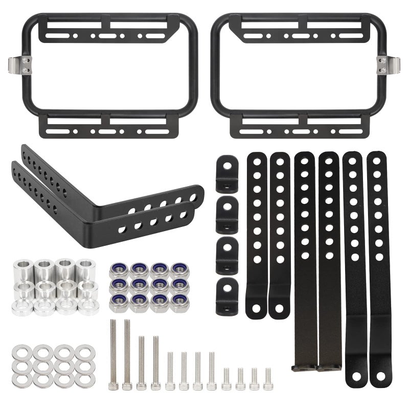 Generic Donpida Universal Conversion Support Racks Upgrand Detachable Mounting Bracket Kit Aluminum Alloy Support Bar Fit For Motorcycle Side Case Motorbike Hard Saddlebag Box Trunk Tour Storage Carrier Black  - Image 1
