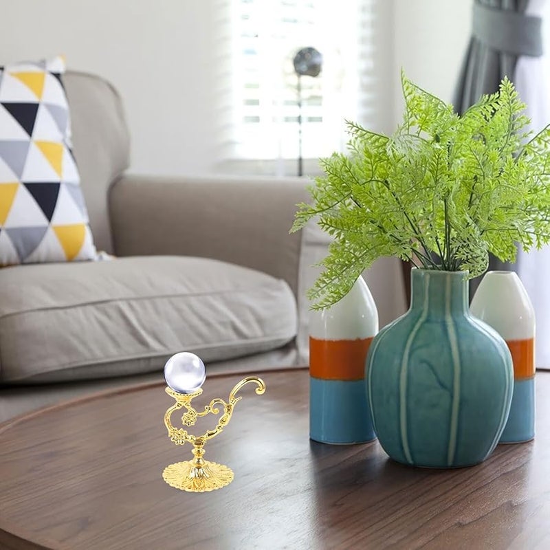 حامل كرة بلورية معدنية، حامل عرض أنيق للمكتب المنزلي لتزيين المنزل والمكتب - Image 3