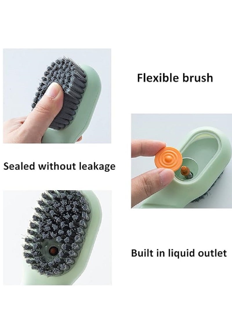 2 pcs Multi Functional Soap Dispensing Cleaning Brush Liquid Cleaner with Handle Scrubbing Reusable Washing Shoe Brush for Shoes Clothes Cleaning - Image 2