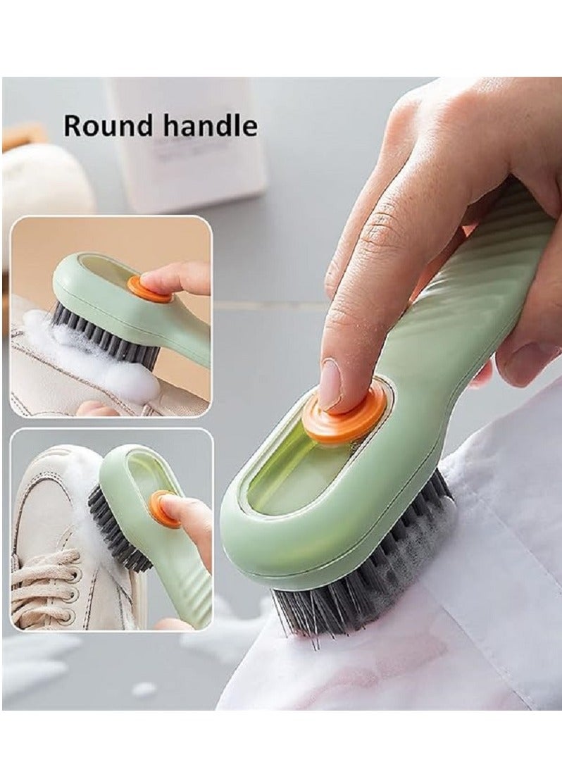 2 pcs Multi Functional Soap Dispensing Cleaning Brush Liquid Cleaner with Handle Scrubbing Reusable Washing Shoe Brush for Shoes Clothes Cleaning - Image 3