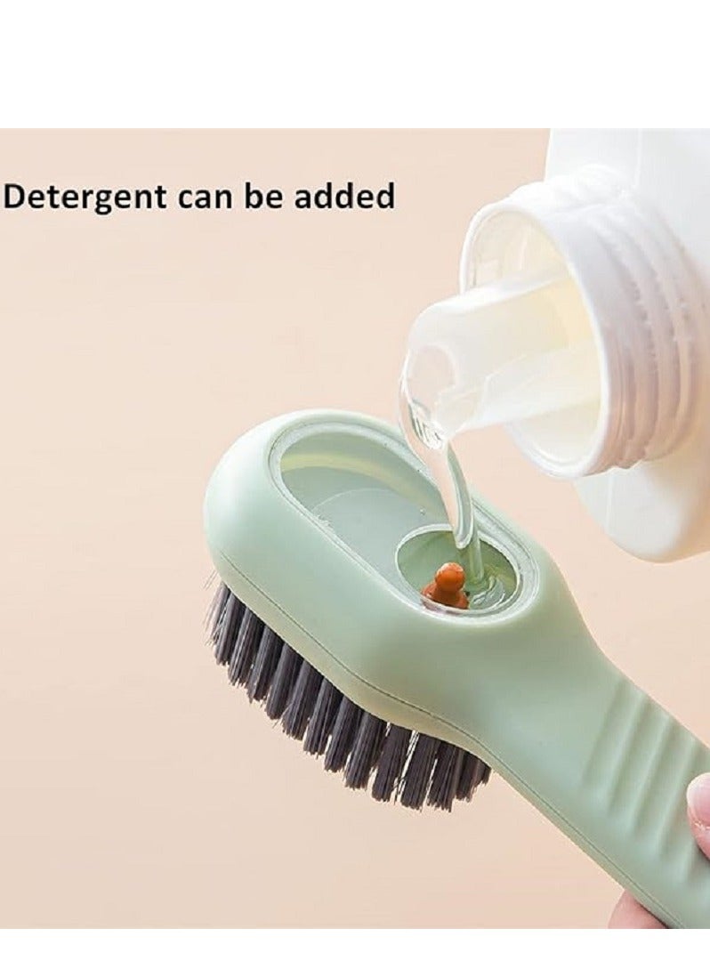 2 pcs Multi Functional Soap Dispensing Cleaning Brush Liquid Cleaner with Handle Scrubbing Reusable Washing Shoe Brush for Shoes Clothes Cleaning - Image 4