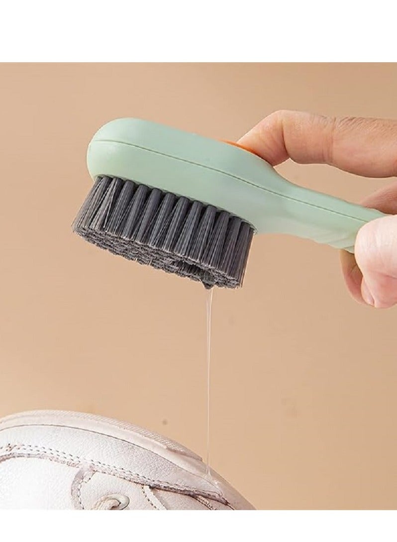 2 pcs Multi Functional Soap Dispensing Cleaning Brush Liquid Cleaner with Handle Scrubbing Reusable Washing Shoe Brush for Shoes Clothes Cleaning - Image 5
