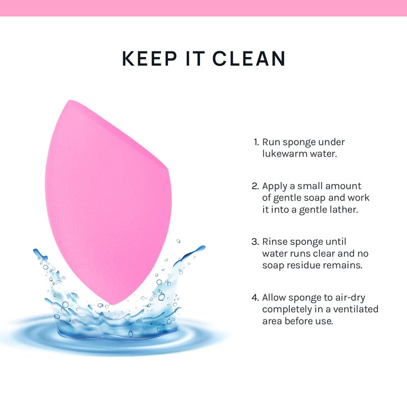 AOA Studio Collection Makeup Sponge Set Makeup Blender Latex Free and High-definition Super Soft Set of 6 Makeup Blender For Powder Cream and Liquid, Beauty Cosmetic Beveled Shape (Pink) - Image 5