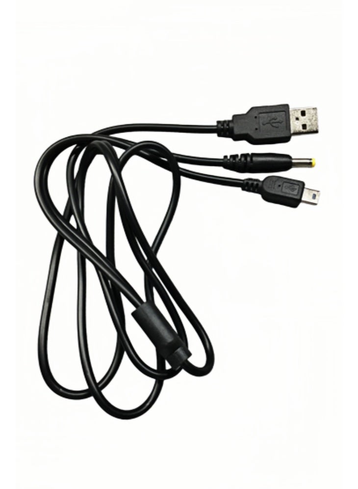 PSP Dual-Interface USB Data & Charging Cable – 1m Long with Mini USB + Micro USB for PSP-1000/2000/3000 & PS3 Controller – Pure Copper Core, Eco-Friendly PVC Jacket - Image 3