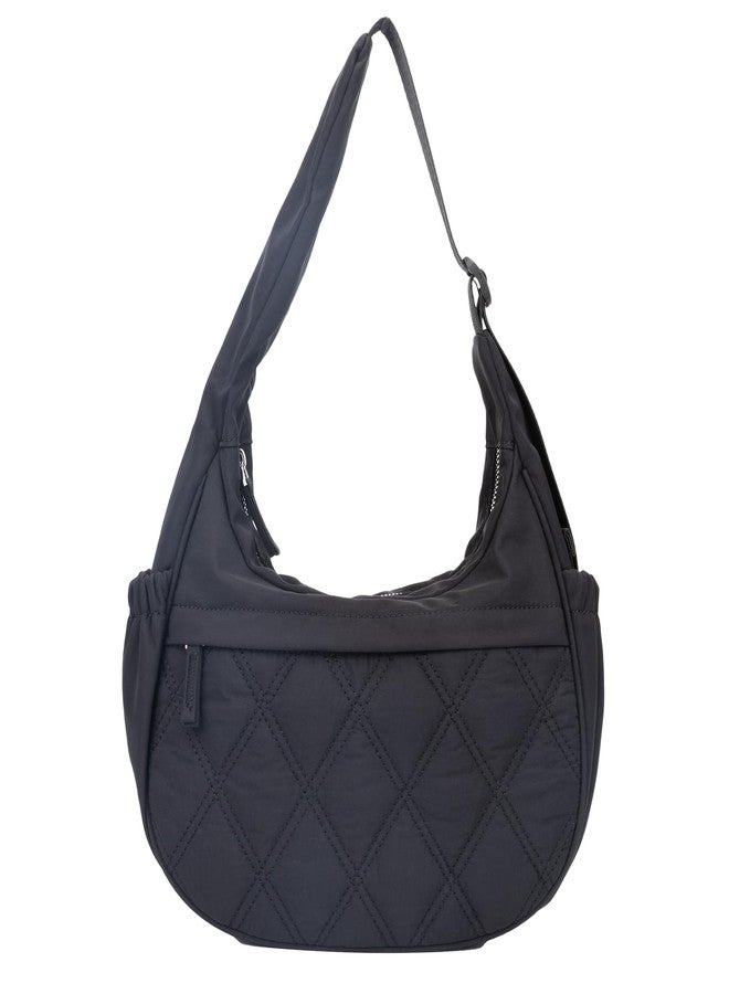 JANKS Small Puffer Crescent Shoulder Bag for Women, Nylon Quilted Puffy Crossbody Purse, Cute Hobo Shoulder Puffy Handbags with Adjustable Strap - Image 1