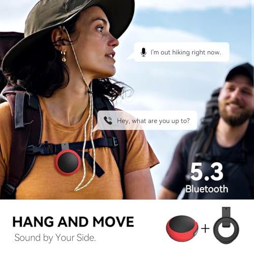 ANCwear Portable Bluetooth Speakers Wireless Mini Speaker with Enhanced Bass, HD Sound, Wearable Speaker with Microphone, 9.5H Playtime, IPX6 Waterproof for Sports, Outdoor Travel (Red) - Image 4