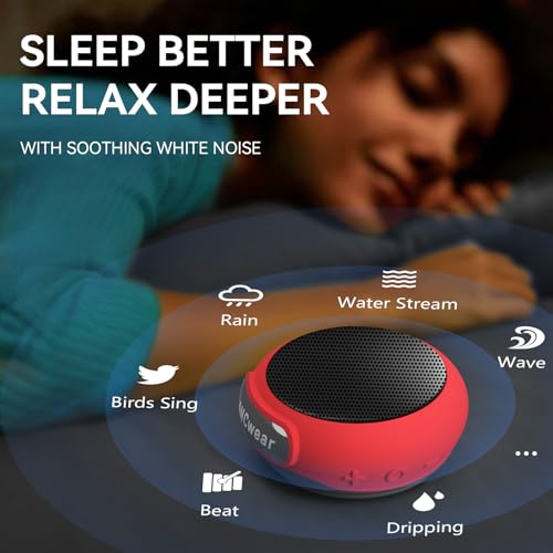 ANCwear Portable Bluetooth Speakers Wireless Mini Speaker with Enhanced Bass, HD Sound, Wearable Speaker with Microphone, 9.5H Playtime, IPX6 Waterproof for Sports, Outdoor Travel (Red) - Image 5