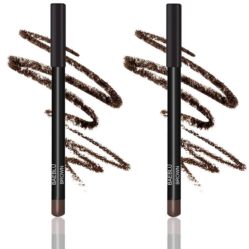 BaeBlu Natural Eyeliner Pencil, Brown (Pack of 2) - Hypoallergenic, Water & Smudge Proof Eyeliner for Sharp Lines and Defined Eyes - Long-Lasting & Organic with Jojoba & Castor Oil for Sensitive Eyes - Image 1