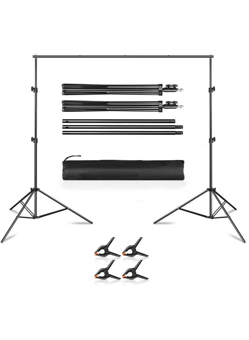 AGREON Photo Backdrop Stand Kit Photography Kit Adjustable Background Stand Support System for Studio Photoshoot Photography Backdrop Background Bracket Wedding Party 2 x 2 M - Image 3
