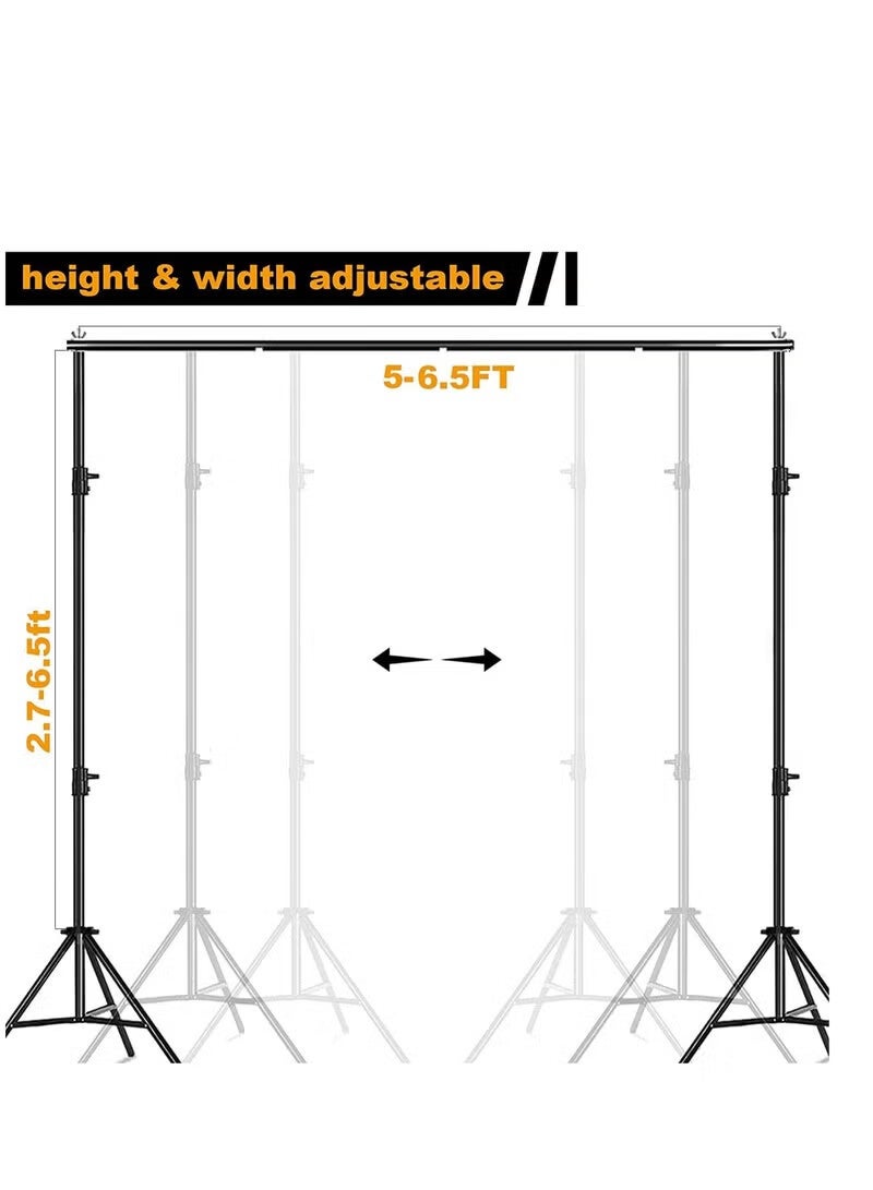 AGREON Photo Backdrop Stand Kit Photography Kit Adjustable Background Stand Support System for Studio Photoshoot Photography Backdrop Background Bracket Wedding Party 2 x 2 M - Image 2