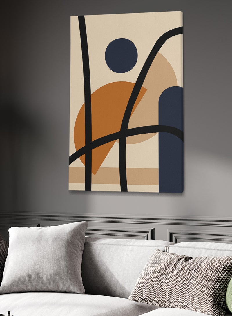 LOWHA Framed Canvas Wall Art Stretched Over Wooden Frame with Abstract Painting - Image 1