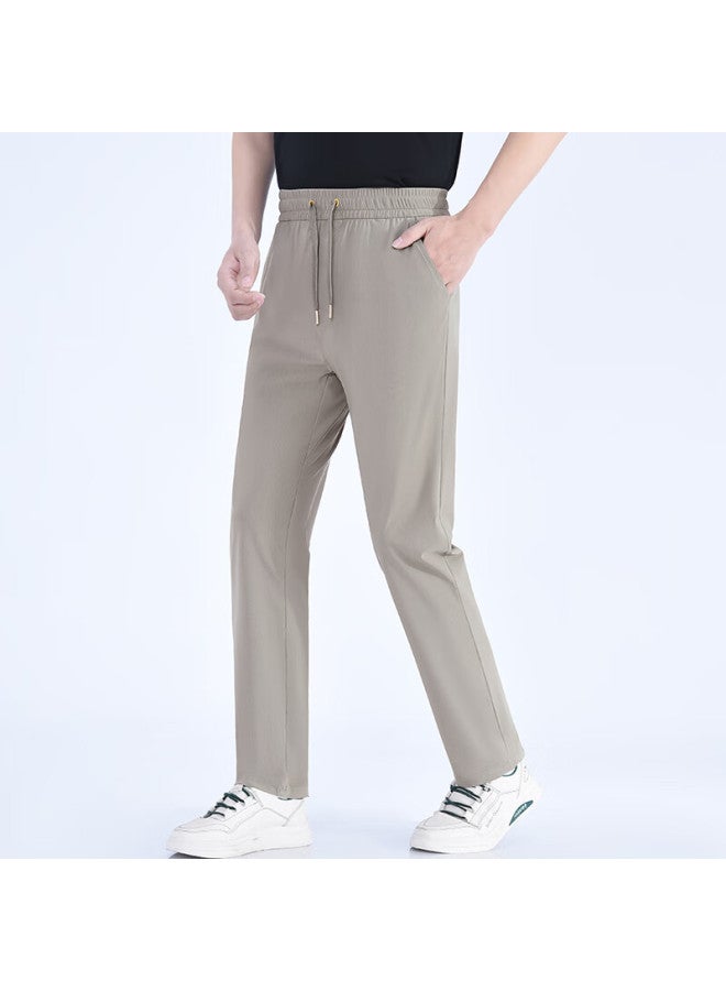 Maybeyond Men's Casual Pants, Autumn And Winter Sports Breathable Quick-dry Straight-leg Trousers, Loose Cool-feeling Long Pants, Mx15 Khaki XL - Image 4