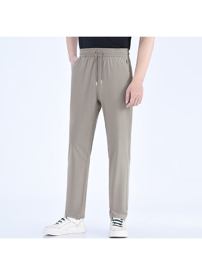 Maybeyond Men's Casual Pants, Autumn And Winter Sports Breathable Quick-dry Straight-leg Trousers, Loose Cool-feeling Long Pants, Mx15 Khaki XL - Image 2