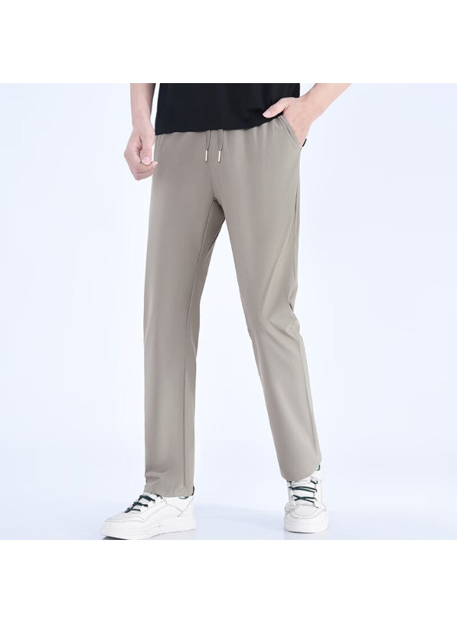 Maybeyond Men's Casual Pants, Autumn And Winter Sports Breathable Quick-dry Straight-leg Trousers, Loose Cool-feeling Long Pants, Mx15 Khaki XL - Image 5