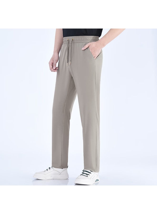 Maybeyond Men's Casual Pants, Autumn And Winter Sports Breathable Quick-dry Straight-leg Trousers, Loose Cool-feeling Long Pants, Mx15 Khaki XL - Image 3