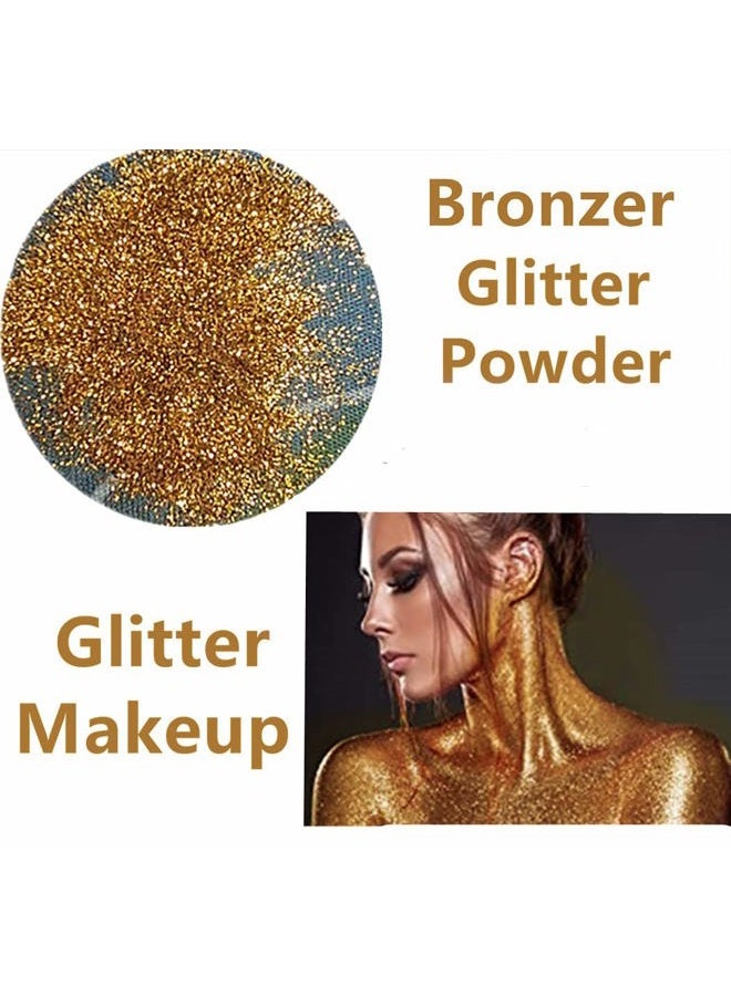 Go Ho رذاذ جليتر للشعر والجسم، رذاذ برونزر جليتر بودرة جافة للمكياج على الملابس، بودرة لامعة فضفاضة للمهرجانات، جليتر ريزين فائق الدقة للهوايات، 10 جرام - Image 4