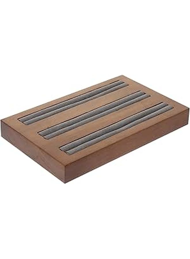 Wooden Rings Organizer Tray Jewelry Display Showcase Bracelet and Ring Holder Medium Gray Color Home Use - Image 1