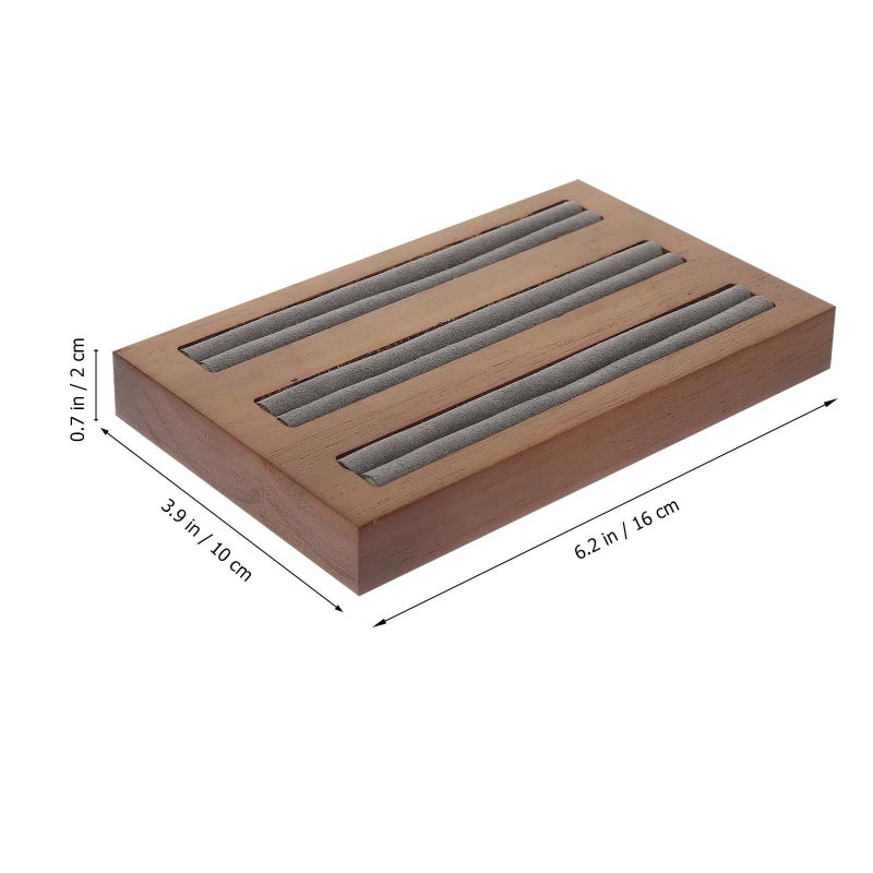 Wooden Rings Organizer Tray Jewelry Display Showcase Bracelet and Ring Holder Medium Gray Color Home Use - Image 3