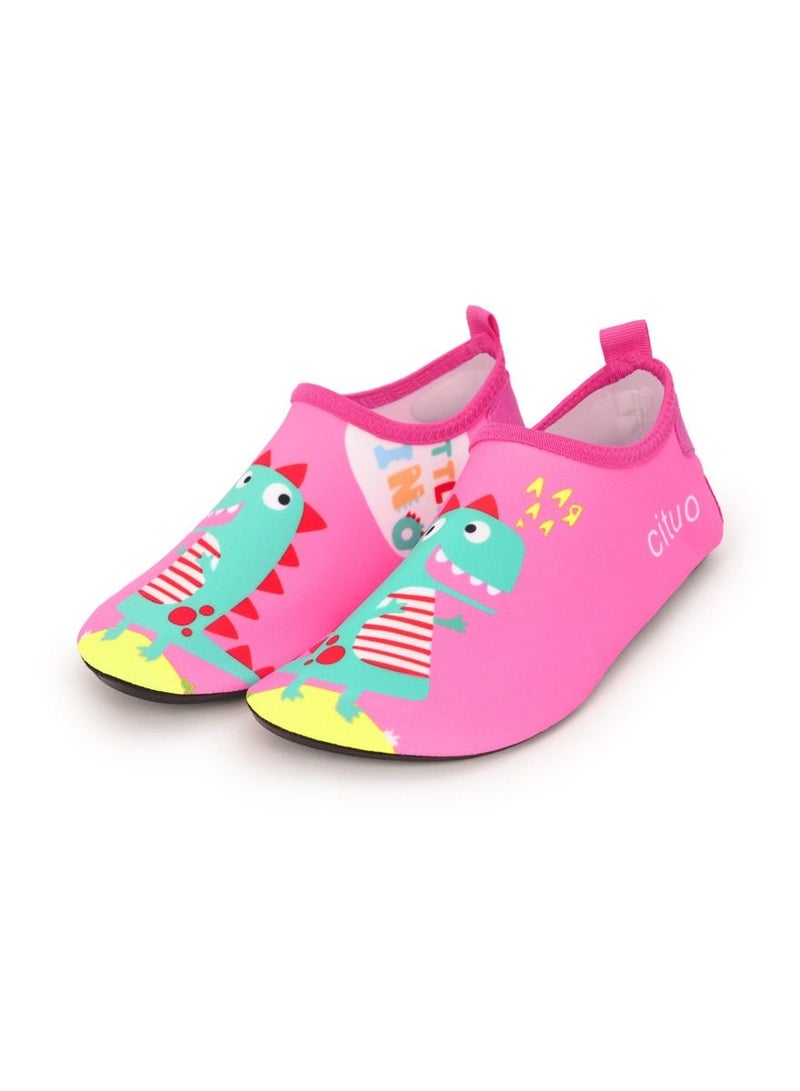 Loquat Children's Beach Shoes, Swimming Shoes, Skin Friendly Shoes Pink Dinosaur