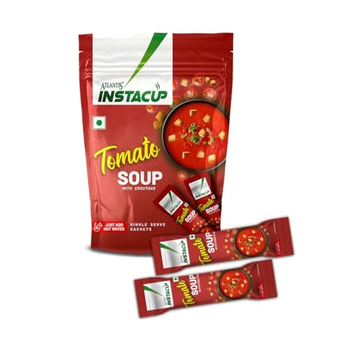 Atlantis Instacup Instant Tomato Soup with Croutons, 18 Sachets of 20g Each (Pack of 1) - Image 1