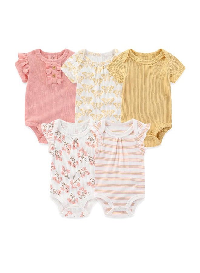 Kiddiezoom Newborn Baby Layette Set 10-Piece with Bodysuits and Pants Set for Unisex Baby Gift Sets, Pink, 0-3 Months - Image 3