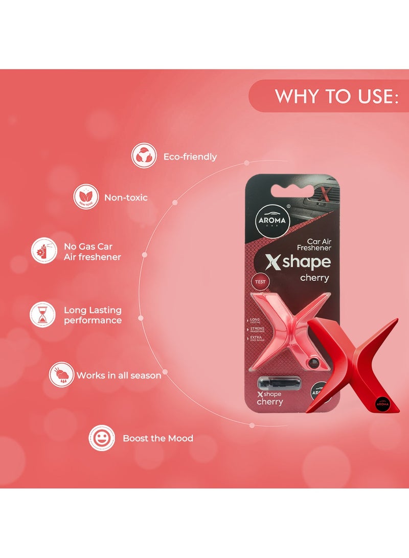 Aroma Car X Shape Cherry Air Freshener  Long Lasting Natural Fragrance No Power Needed Sleek Design for Car Vent Use - Image 3
