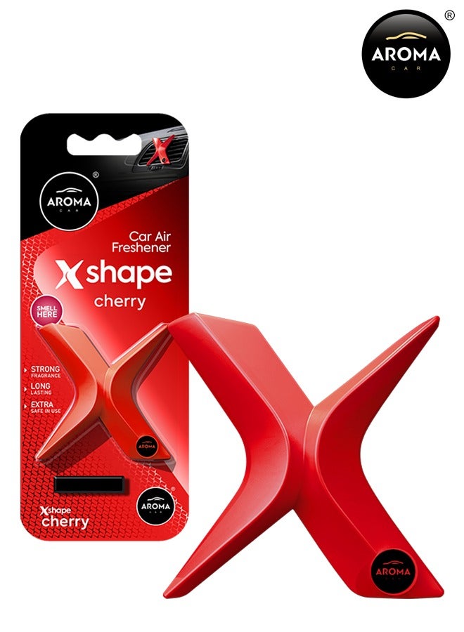 Aroma Car X Shape Cherry Air Freshener  Long Lasting Natural Fragrance No Power Needed Sleek Design for Car Vent Use - Image 1