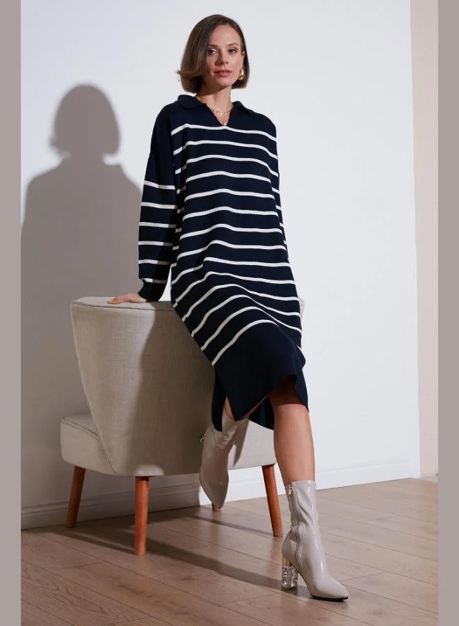 ليلا فستان نسائي بياقة بولو أكريليك ليلا