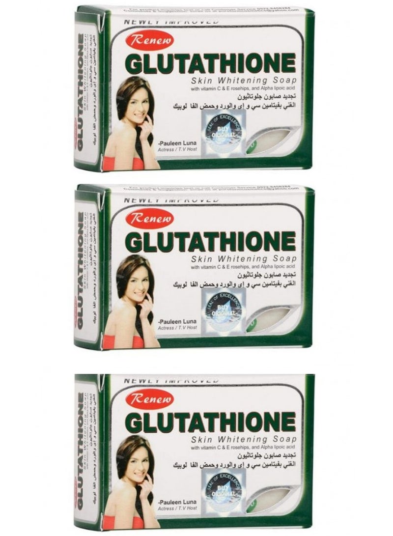 رينيو 3 قطع من صابون تبييض البشرة بالغلوتاثيون 135جرام - Image 1