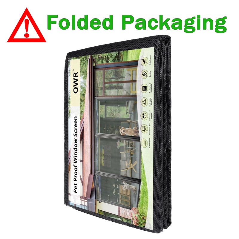 Qwr Pet Proof Window Screen Replacement Kit  39""X118"" Durable High Hardness Screen Mesh Replacement Window Screens Repair Kit For Sliding Screen Door Patio And Windows.(Folded Package) - Image 2