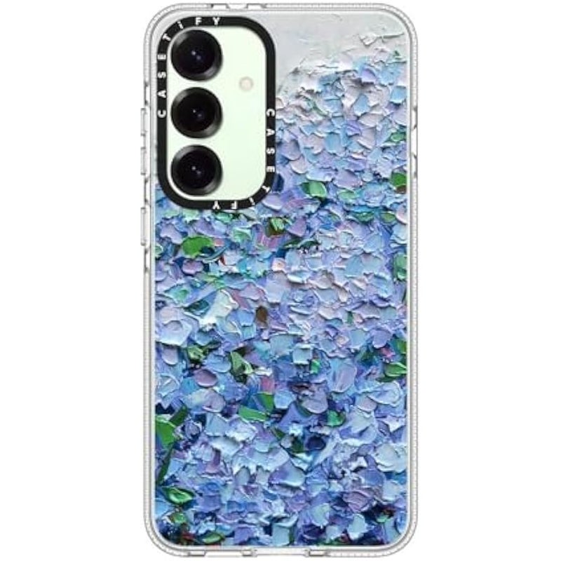 Casetify Magnetic Clear Galaxy S25+ Case 【Compatible with Magsafe】 - Nantucket Blue Hydrangeas - Image 3