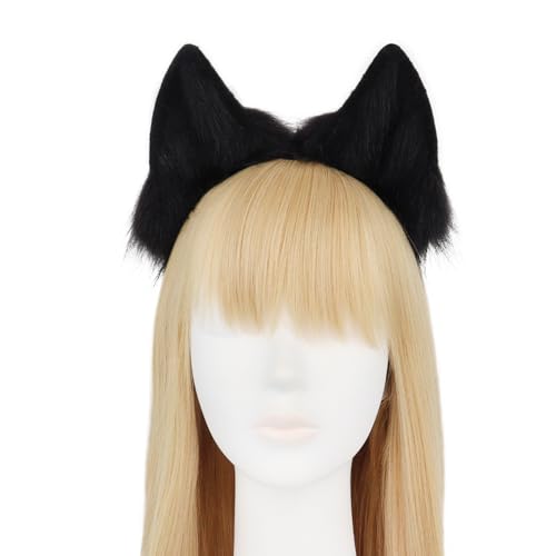 HAOAN Handmade Faux Fur Fox Wolf Ears Headband Halloween Christmas Cosplay Party Costume Accessories - Image 2