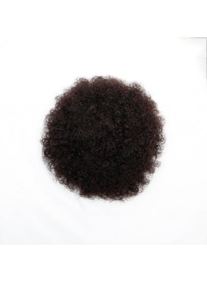 FEIPRO 4 Inch Afro Puff Drawstring Ponytail Human Hair Buns 1Pc For Girls Kids Children Babies Black Women Small Size Natural Black Kinky Curly Hair Updo Donut Chignon - Image 4
