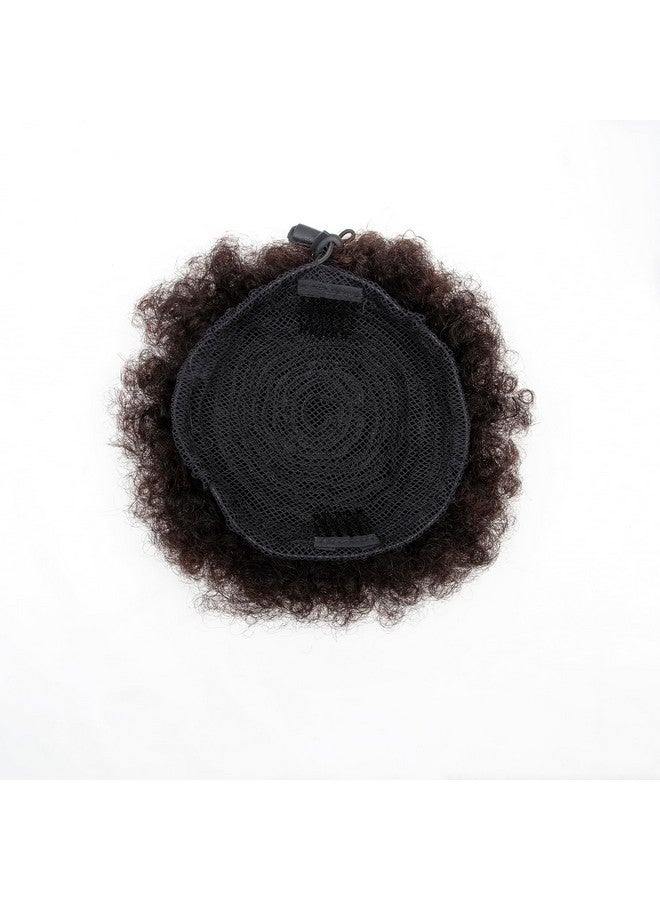 FEIPRO 4 Inch Afro Puff Drawstring Ponytail Human Hair Buns 1Pc For Girls Kids Children Babies Black Women Small Size Natural Black Kinky Curly Hair Updo Donut Chignon - Image 5