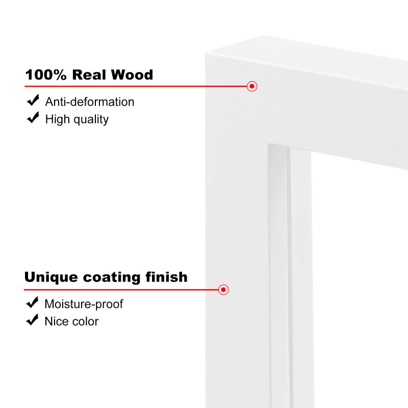 KINLINK 10x10 Picture Frame  White Square Solid Wood Frames for Pictures 6x6 with Mat or 10x10 without Mat  Wall and Tabletop Display Photo Frames White 4 Pack - Image 1