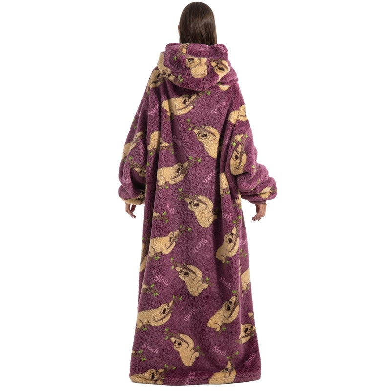 Msrlassn Wearable Blanket Hoodie for Adults Oversized Blanket Hoodie Extra Long Womens Blanket Hoodie Sweatshirt Blanket with Pockets as Birthday Gifts for Mom Women Girlfriend Men - Image 3