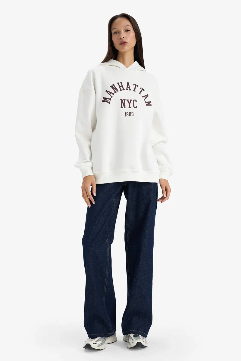 ديفاكتو Relax Fit Printed Sweatshirt
