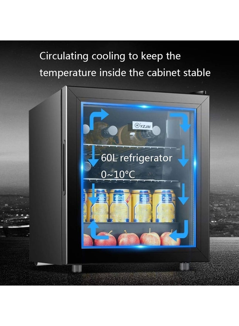 LC Mini Fridge 50L Beverage Refrigerator – Compact 55W Cooler with Tempered Glass Door, Constant Temperature Control, Quiet Operation for Home, Office, Dorm - Image 3