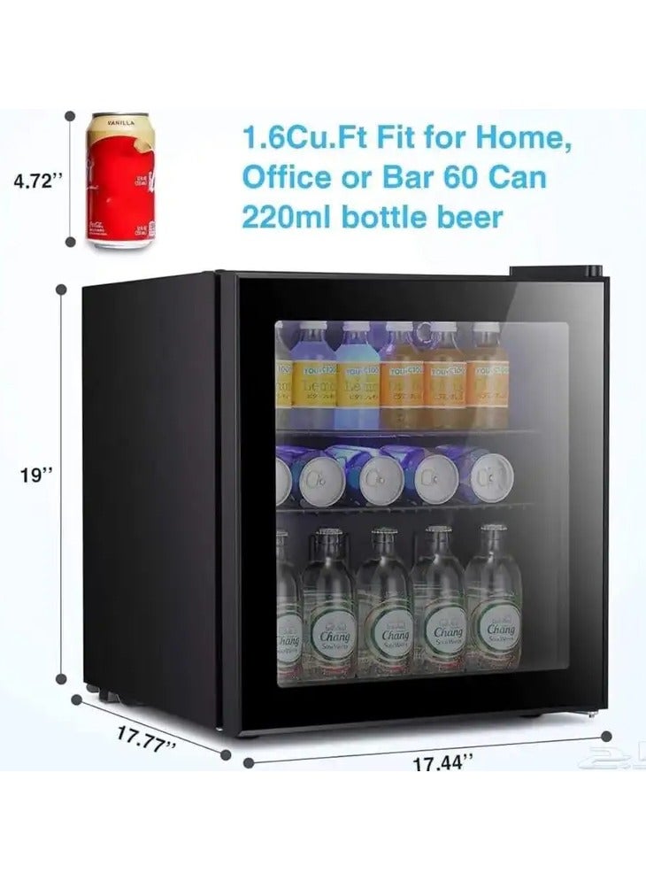 LC Mini Fridge 50L Beverage Refrigerator – Compact 55W Cooler with Tempered Glass Door, Constant Temperature Control, Quiet Operation for Home, Office, Dorm - Image 5