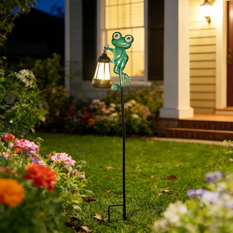 Iron Colorful Hummingbird Lantern Stake Light for Outdoor Solar Villa Garden Lawn Decor - Image 3