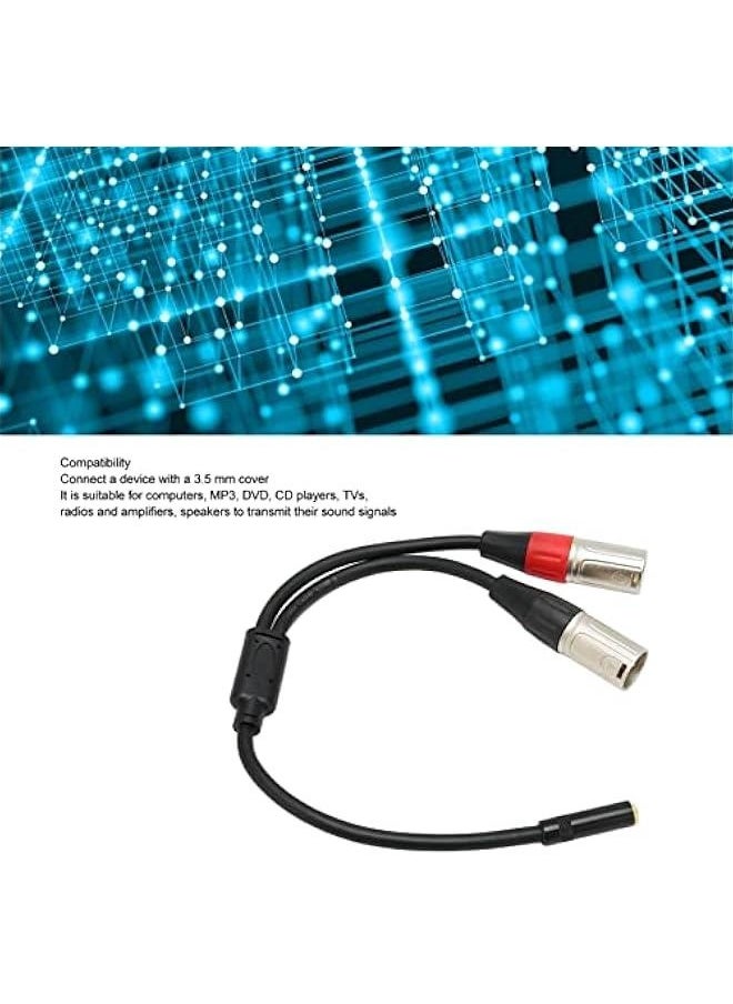 Generic 1/8 Inch Mini Headphone Jack Adapter, 3 5mm to XLR Stereo Cable, Y Splitter Patch Microphone Cable for Mixer and PC Connection, Livestream, Broadcast  - Image 3